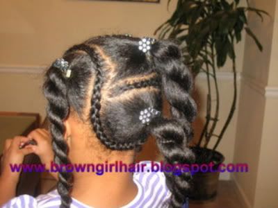 hair styles little black girls cornrows ponytails