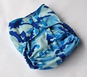 Blue Camo One Size Pocket Diaper