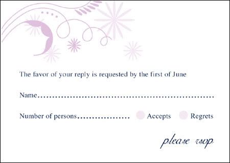 Wedding Invitation Wedding Party Card Reception Card Response Card