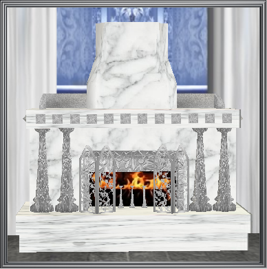 silver marble fireplace 1