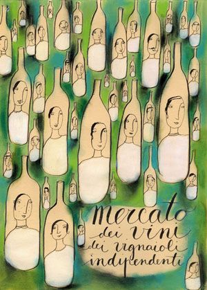 Mercato dei vini dei vignaioli indipendenti - illustrazione di Monica Zani