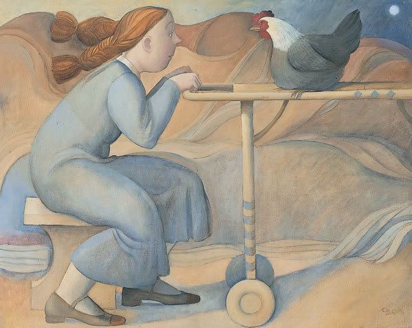 Girl with hen - Marta Czok