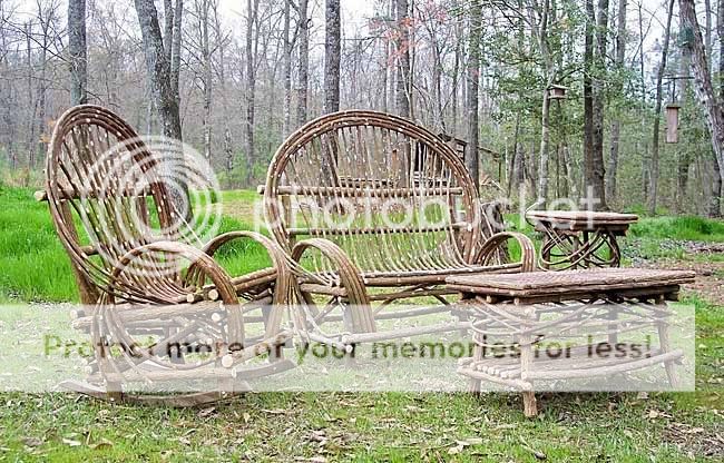 Handcrafted TWIG WILLOW Rocking Chair Cabin Furniture  