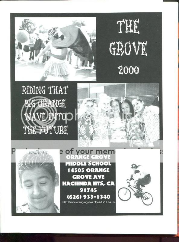 2000 Orange Grove Middle School Yearbook Hacienda Hts  