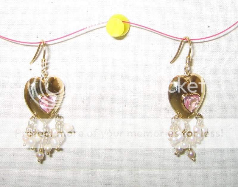 14K Sol Gold 1.80ct Amethyst & CP Dangle Heart Earrings  